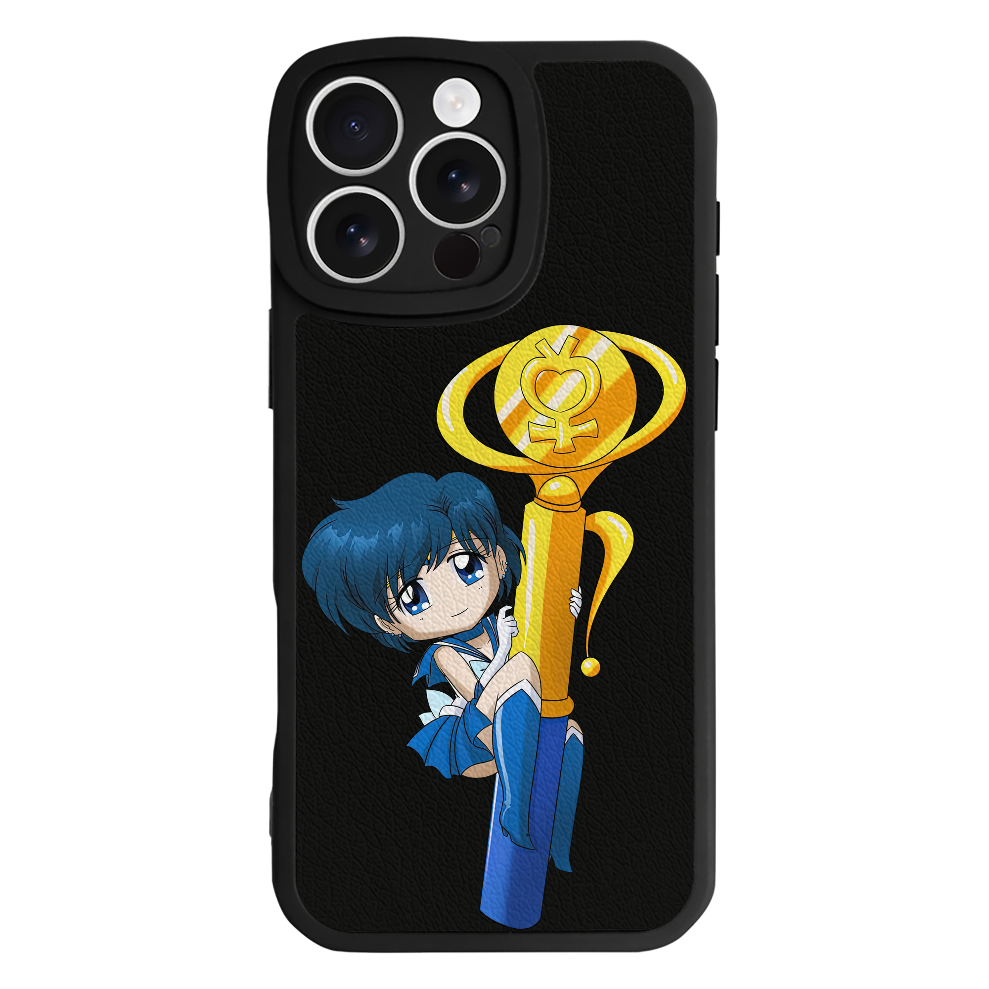 （画像用） 美少女戦士セーラームーン 水野 亜美 みずの あみ Sailor Moon Mizuno Ami 【iPhone 16シリーズ対応】シリコンスマホケース（レザー調） 材質：シリコン